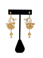 Load image into Gallery viewer, Golden Peacock Earrings
