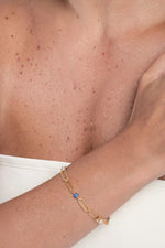 Load image into Gallery viewer, Blue and White Clip Bracelet
