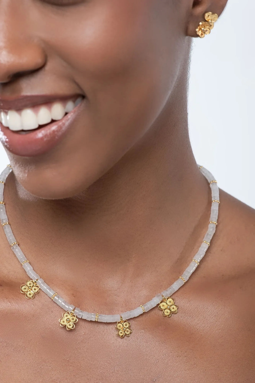 Flower Whispering Stone Necklace